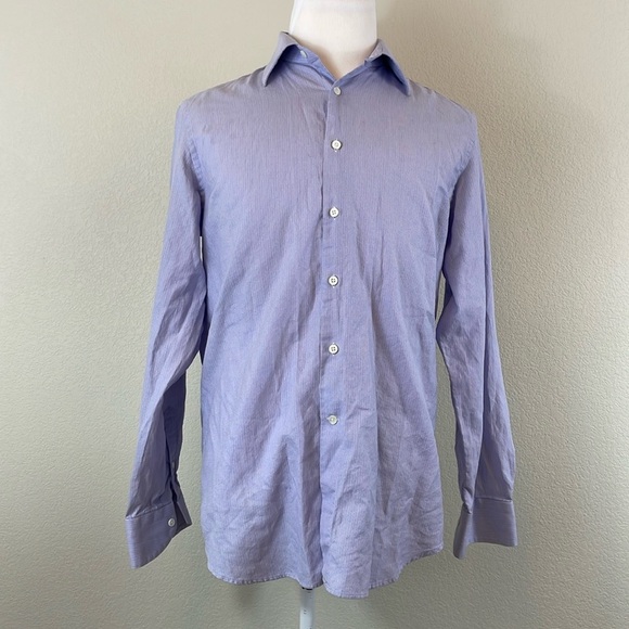 Canali 100% cotton button down long sleeve shirt size 41-16